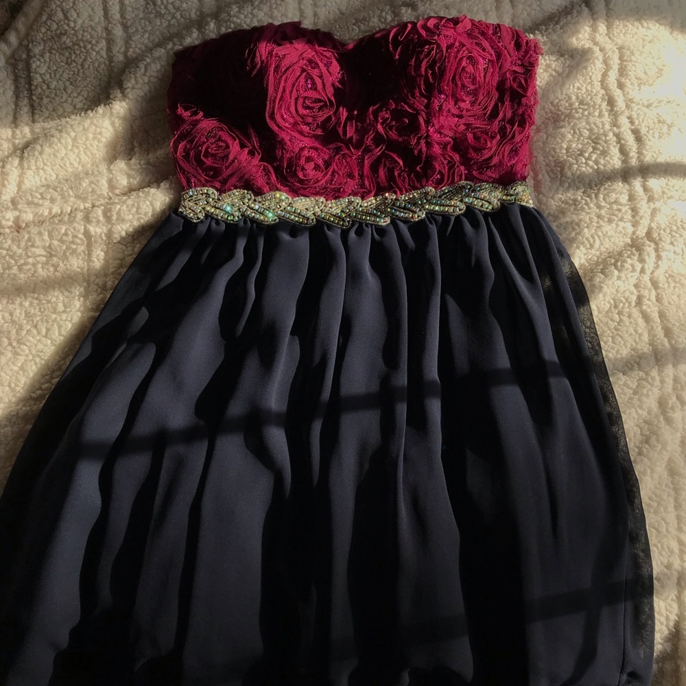 Magenta/Navy Blue Homecoming/Formal Dress